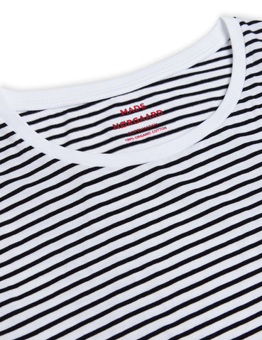 Organic Jersey Stripe Tenna Tee FAV - hvid/sort